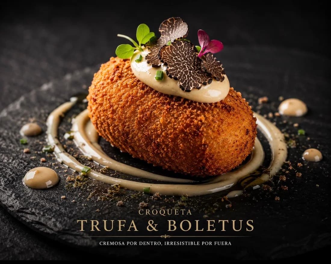 Croqueta de trufa y boletus